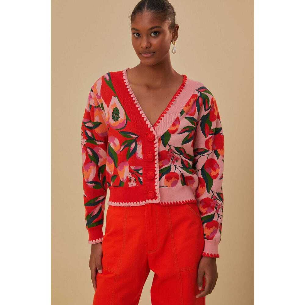 Mixed Papaya Knit Cardigan